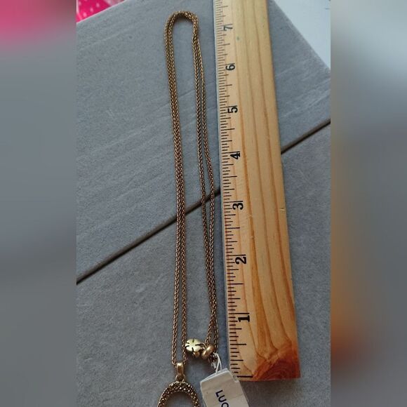 Lucky Brand Necklaces gold plated brass syrup pull chain pedant - Picture 7 of 11